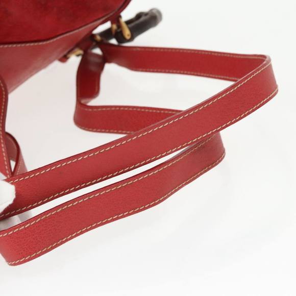 GUCCI Bamboo Backpack Suede Red Gold 003 58 0030 Auth bs19461 - Picture 8 of 16